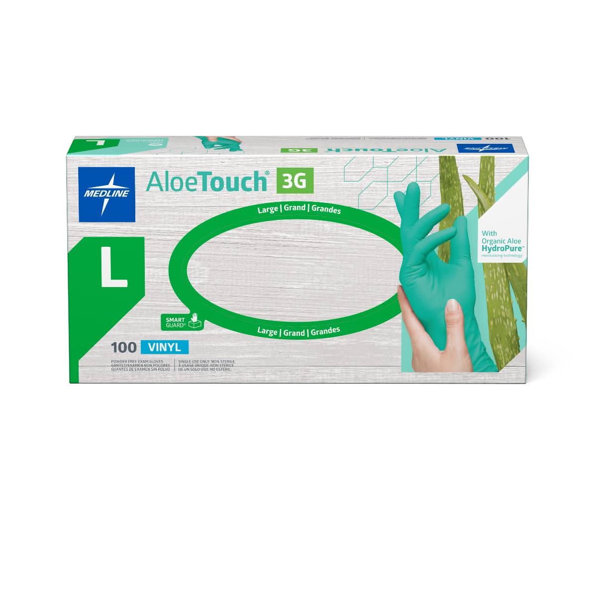Medline AloeTouch 3G Synthetic Vinyl Exam Gloves