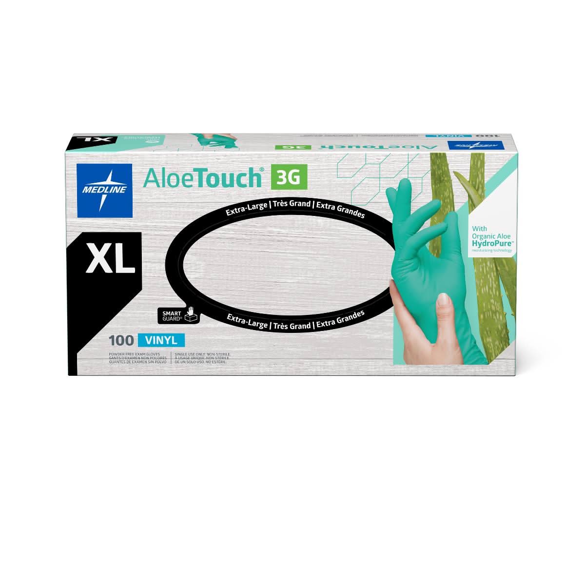 Medline AloeTouch 3G Synthetic Vinyl Exam Gloves
