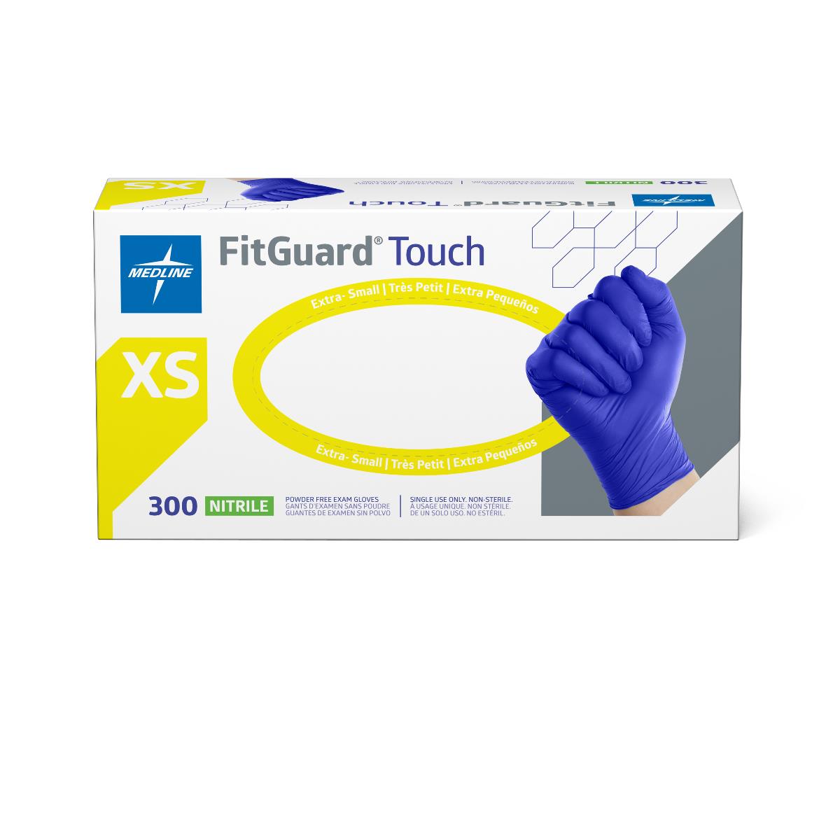 Medline FitGuard Touch Powder-Free Nitrile Exam Gloves