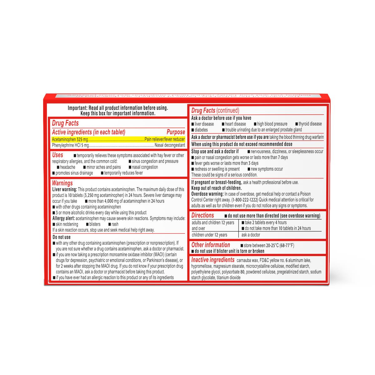 Medline Sudafed PE Sinus Tablets