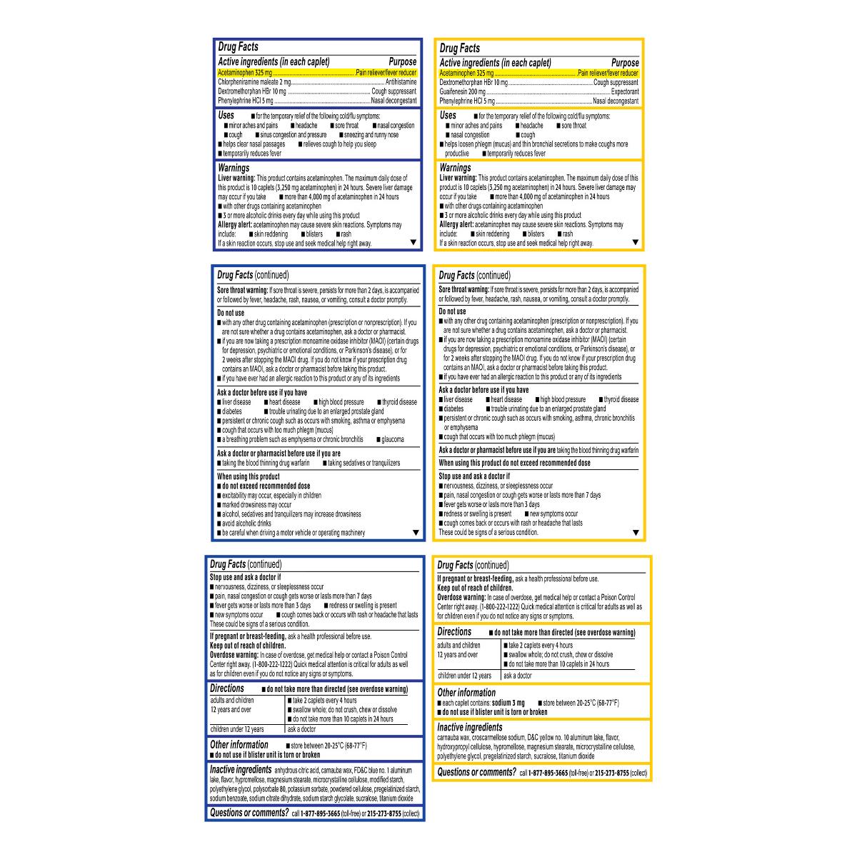 Medline Tylenol Severe Cold + Flu Relief Caplets