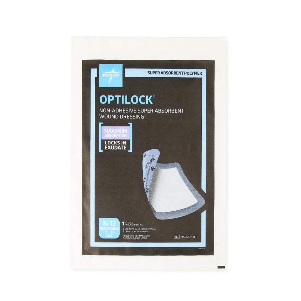 OptiLock Nonadhesive Super Absorbent Wound Dressings, 6.5