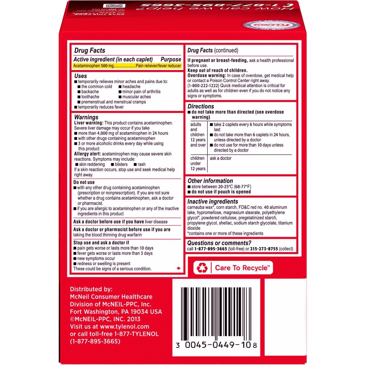 Medline Tylenol Extra-Strength Tablets and Caplets