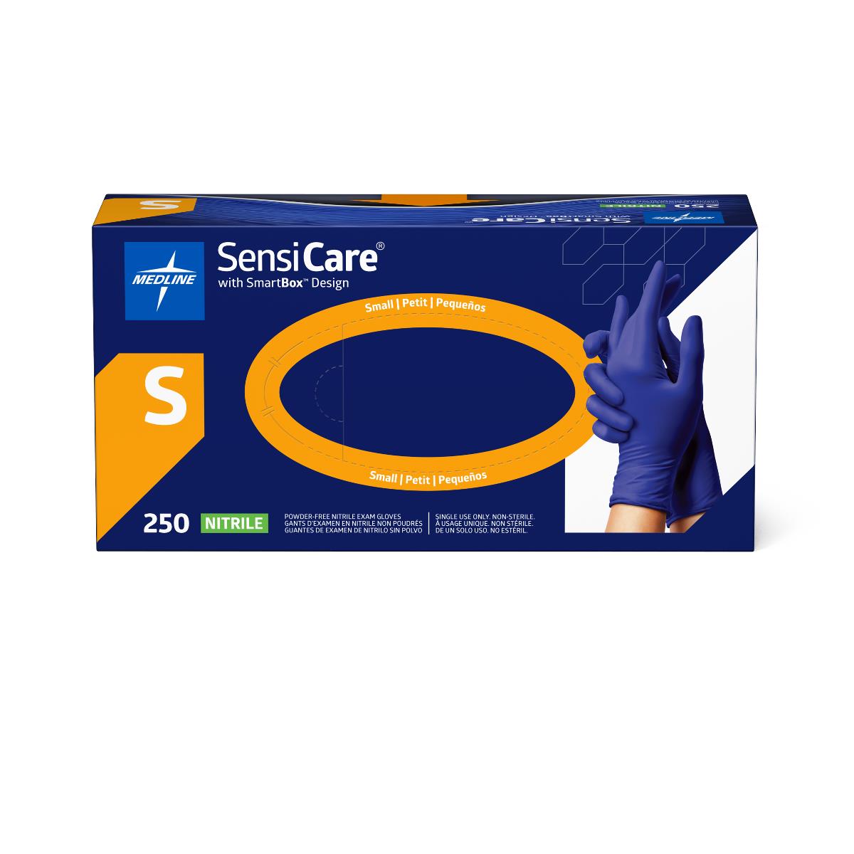 Medline SensiCare Powder-Free Nitrile Exam Gloves with SmartBox Design