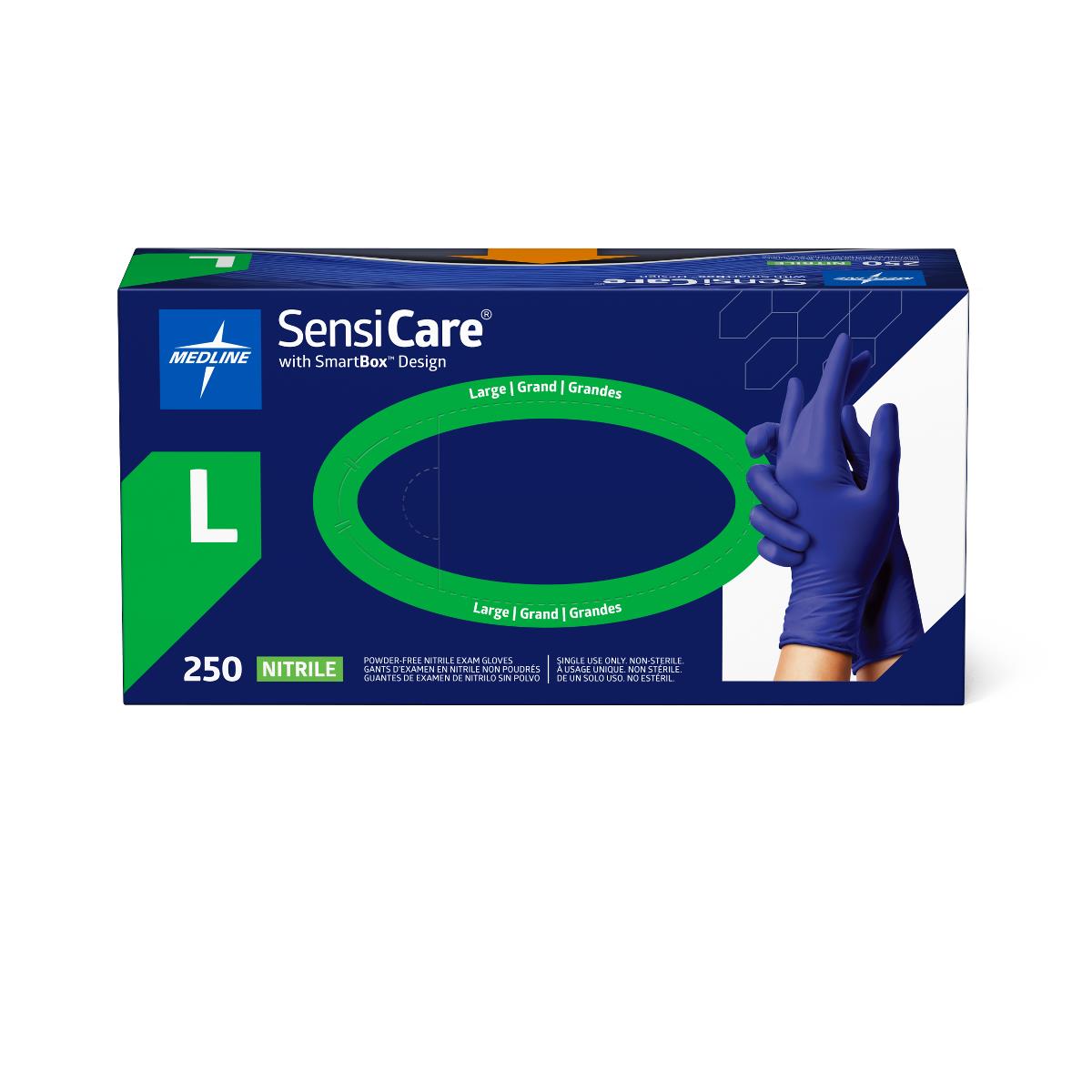 Medline SensiCare Powder-Free Nitrile Exam Gloves with SmartBox Design