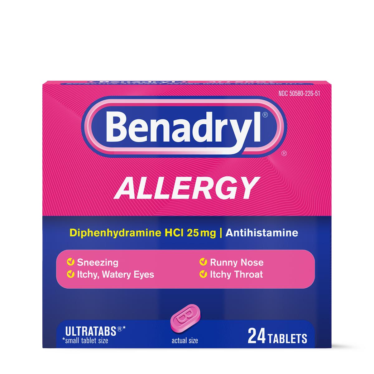 Medline Benadryl ULTRATAB Allergy Tablets