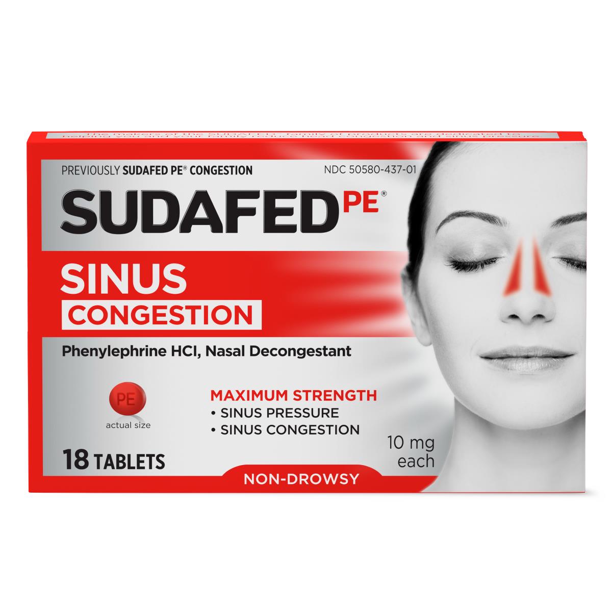 Medline Sudafed PE Sinus Tablets