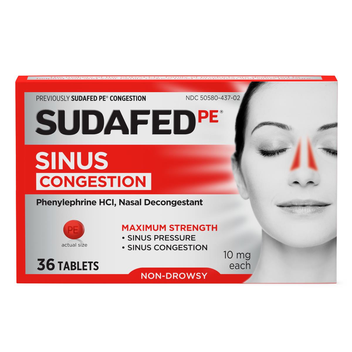 Medline Sudafed PE Sinus Tablets