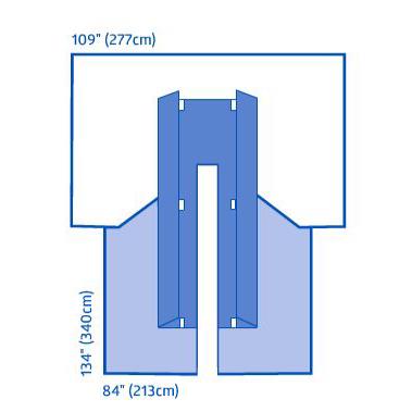 Medline CV Split Surgical Drape with Clear Anesthesia Screen