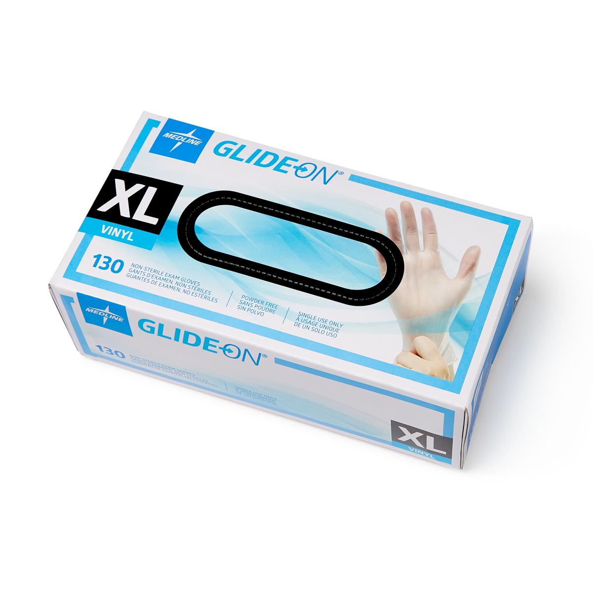 Medline Glide-On Powder-Free Vinyl Exam Gloves