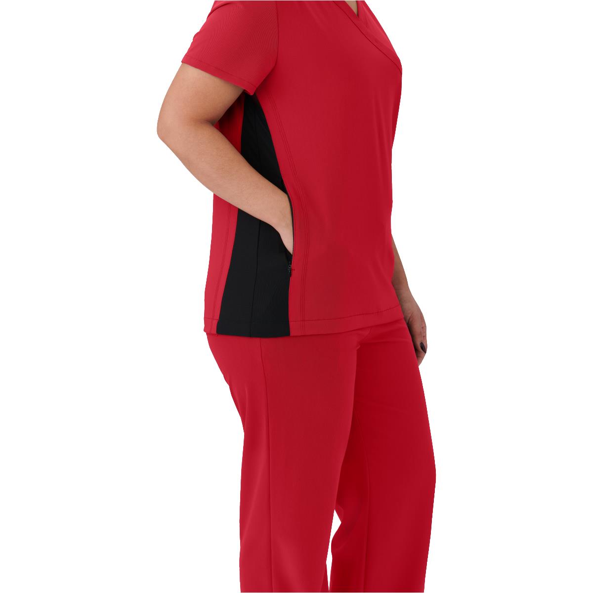 Medline Staten AVE Women's Yoga-Style Scrub Tops with Zipper Pockets (Style 4865)