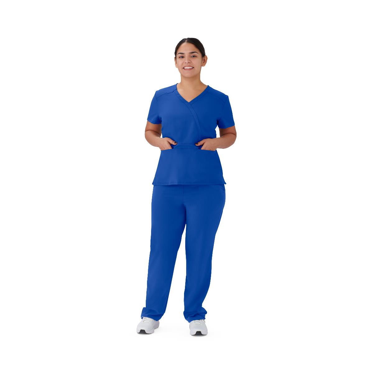 Medline Brooklyn AVE Women's Mock Wrap 2-Pocket Scrub Tops (Style 48787)