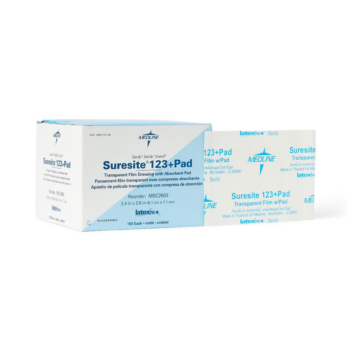 Medline Suresite 123+ Pad Transparent Dressings