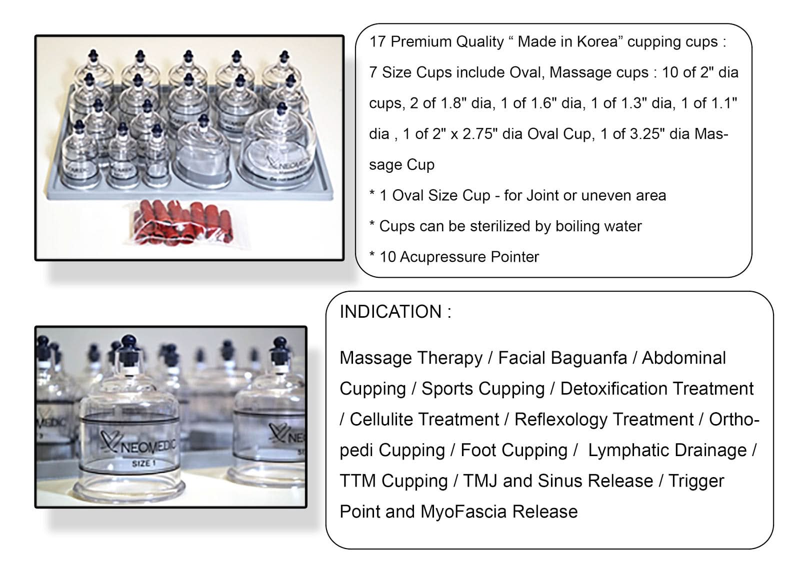 Neomedic PROFESSIONAL CUPPING SET