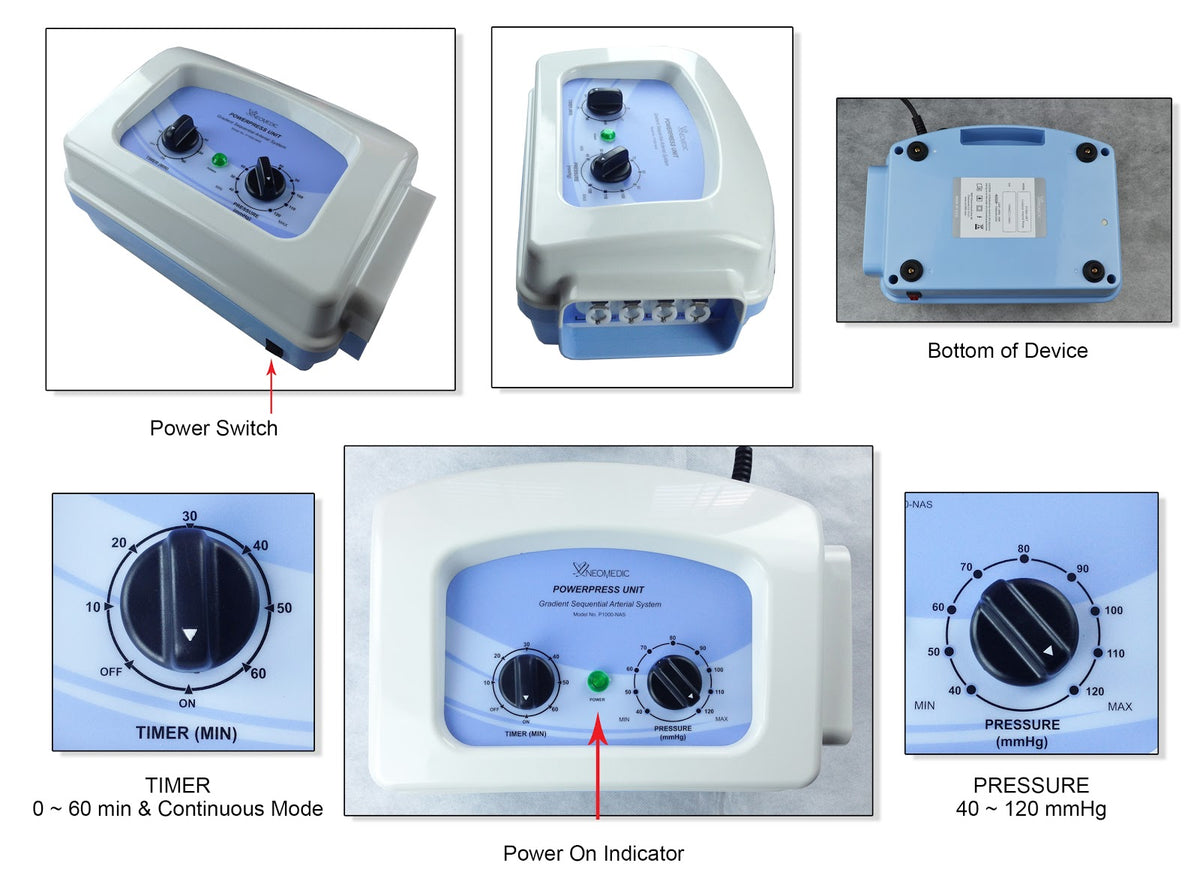 Neomedic POWERPRESS GRADIENT ARTERIAL SYSTEM W/TIMER & PRESSURE REGULATOR