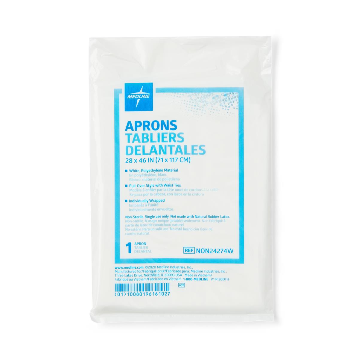 Medline Disposable Polyethylene Adult Aprons