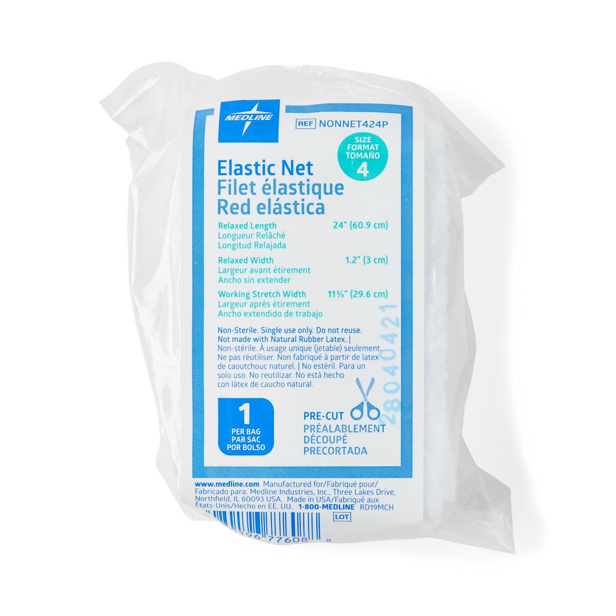 Medline Precut Elastic Wound Retainer Nets