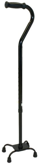Compass Health ProBasics Bariatric Quad Cane, Small Base (Black), 500 lb Weight Capacity