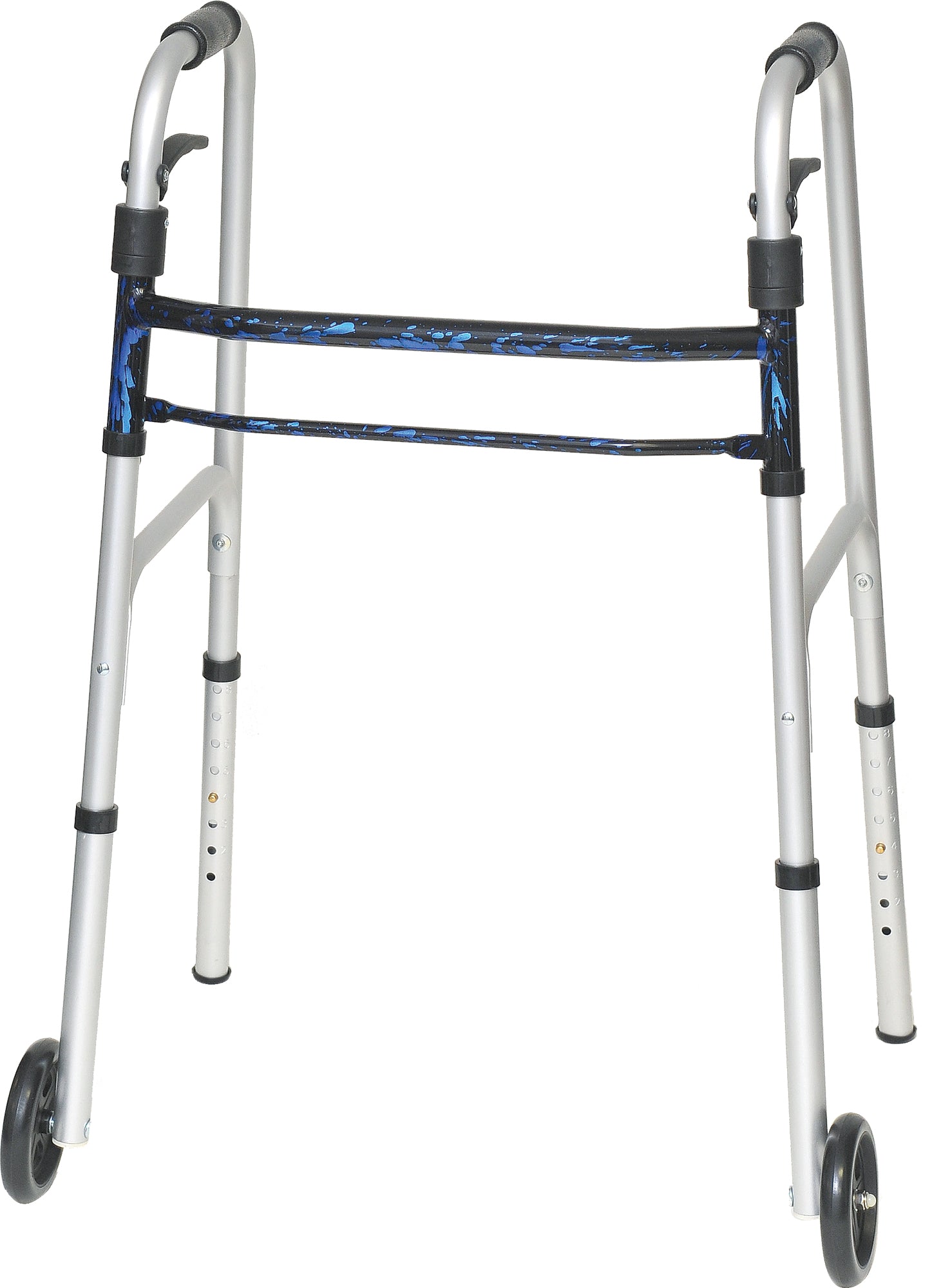 Compass Health ProBasics Sure Lever Release Folding Walker with 5" Wheels