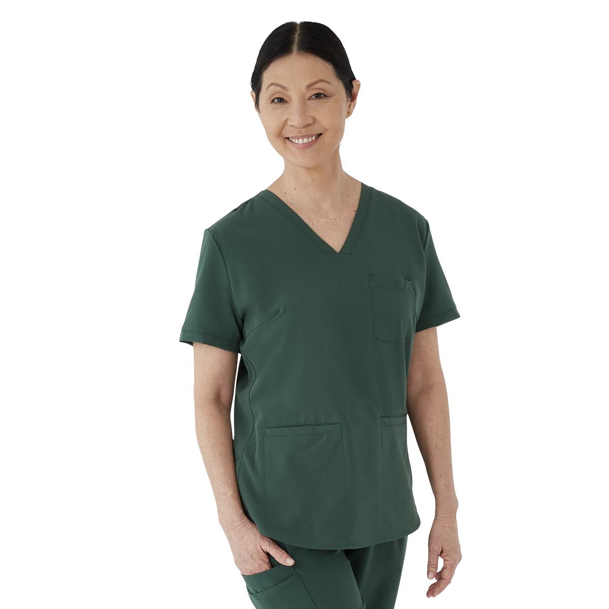 Medline Lexington AVE Women's 3-Pocket Scrub Tops (Style 4802) - Black
