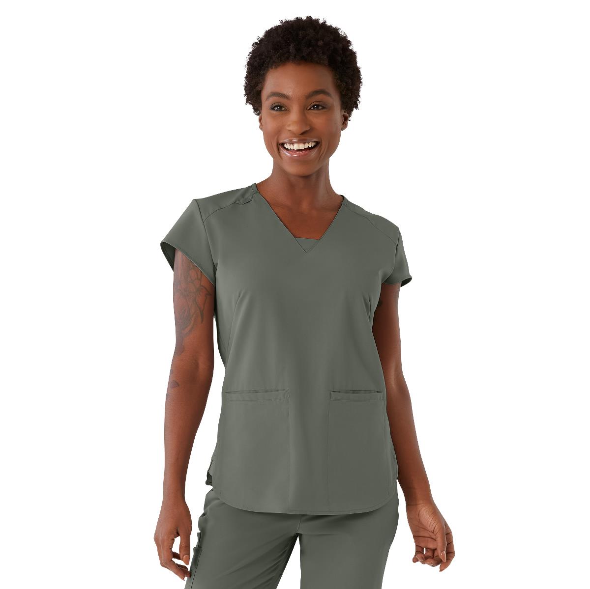 Medline Monroe AVE Women's V-Neck Tunic Style Scrub Tops (Style 4805)