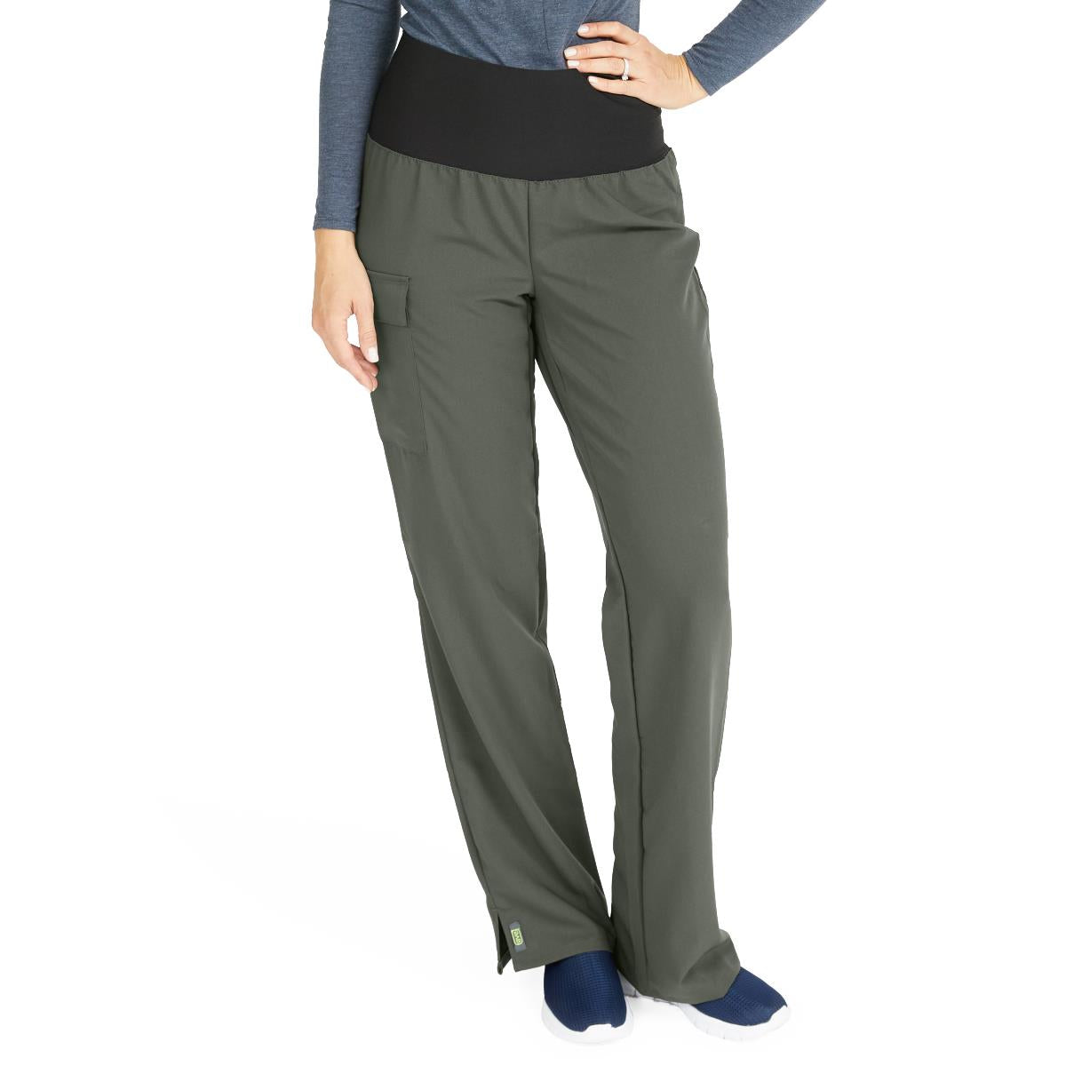 Medline Ocean AVE Women's Wide Waistband Stretch Scrub Pants - Petite Length (Style 5560)