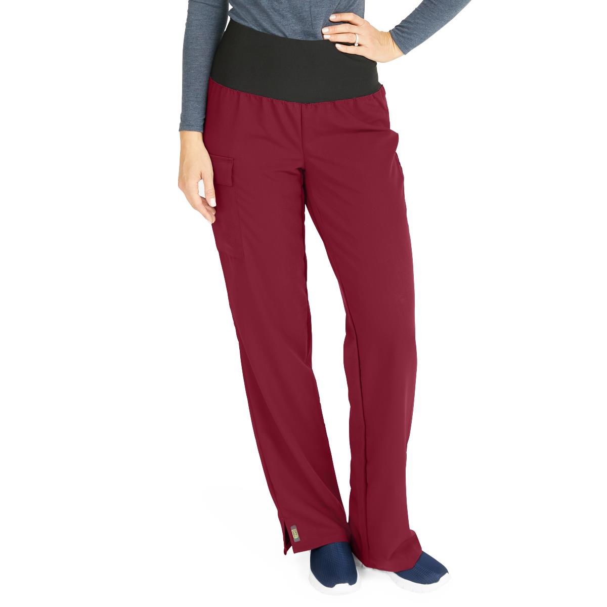 Medline Ocean AVE Women's Wide Waistband Stretch Scrub Pants - Petite Length (Style 5560)