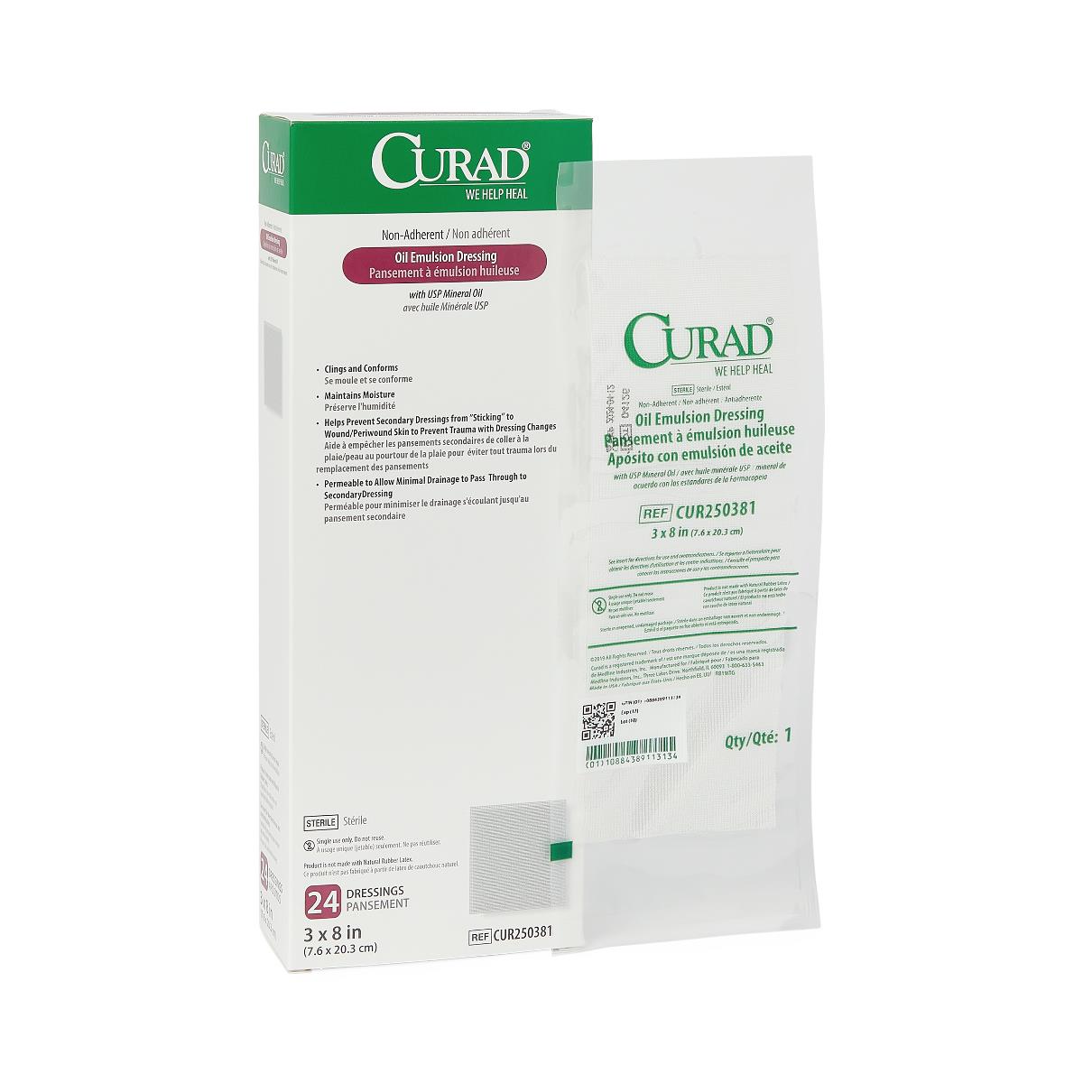 Medline CURAD Nonadherent Sterile Oil Emulsion Dressings