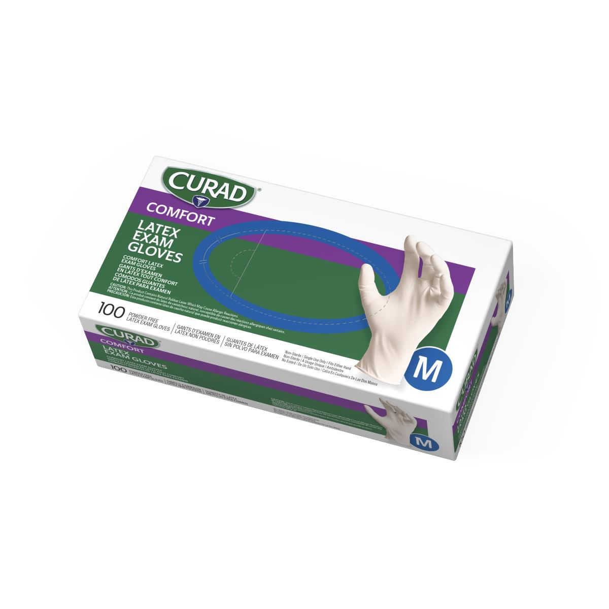 Medline CURAD Powder-Free Textured Latex Exam Gloves