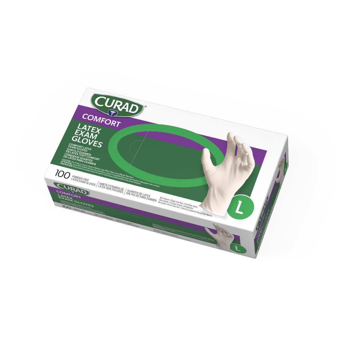 Medline CURAD Powder-Free Textured Latex Exam Gloves