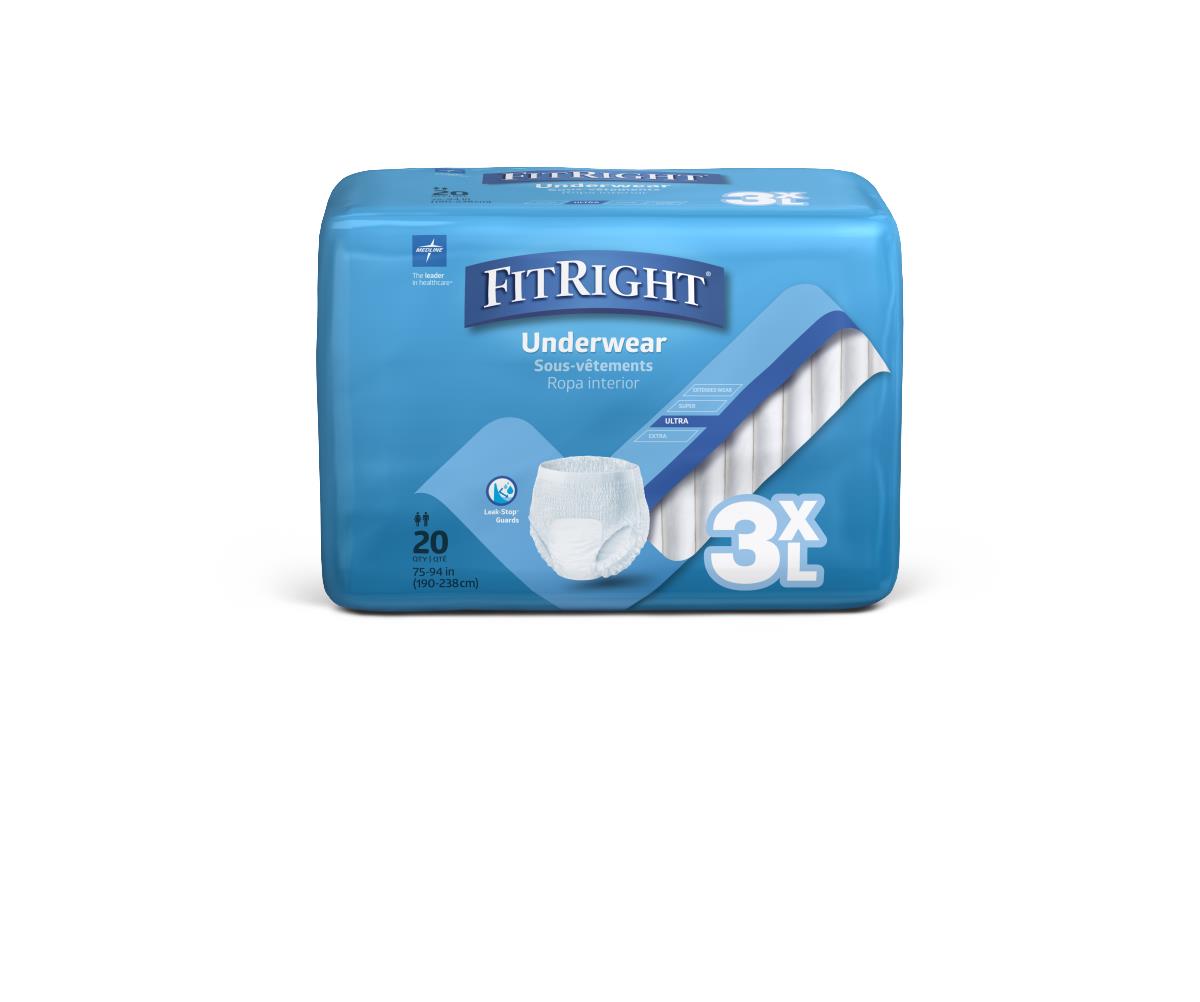 Medline FitRight Protective 3XL Underwear