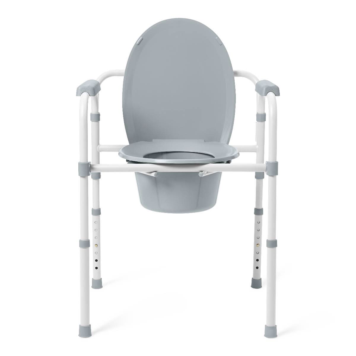 Medline 3-in-1 Aluminum Elongated Folding Commode