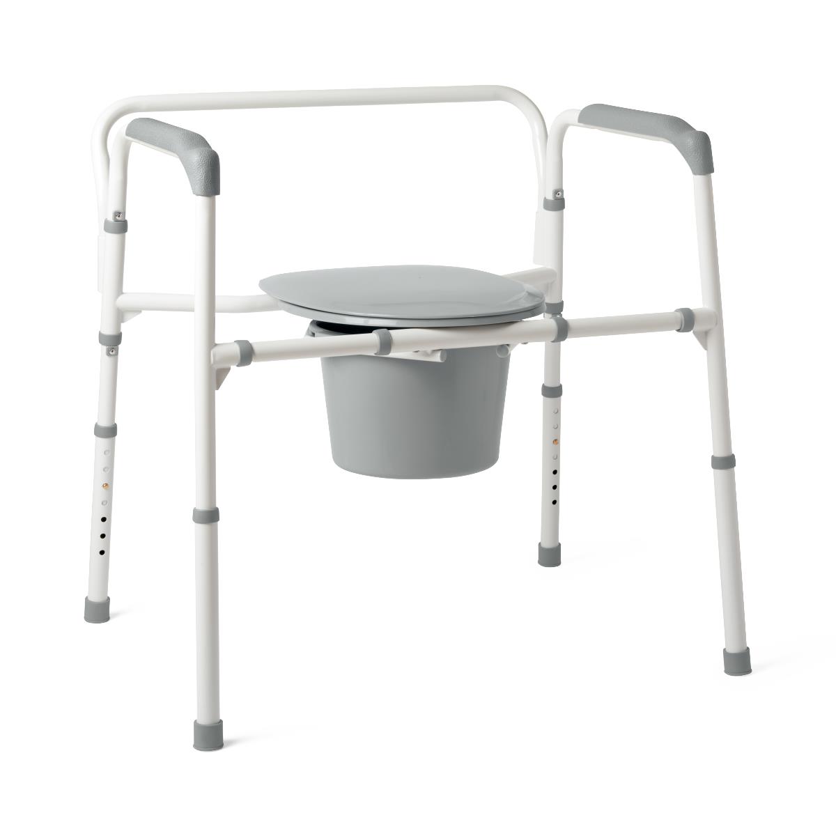 Medline Steel Bariatric 3-in-1 Folding Elongated Commodes