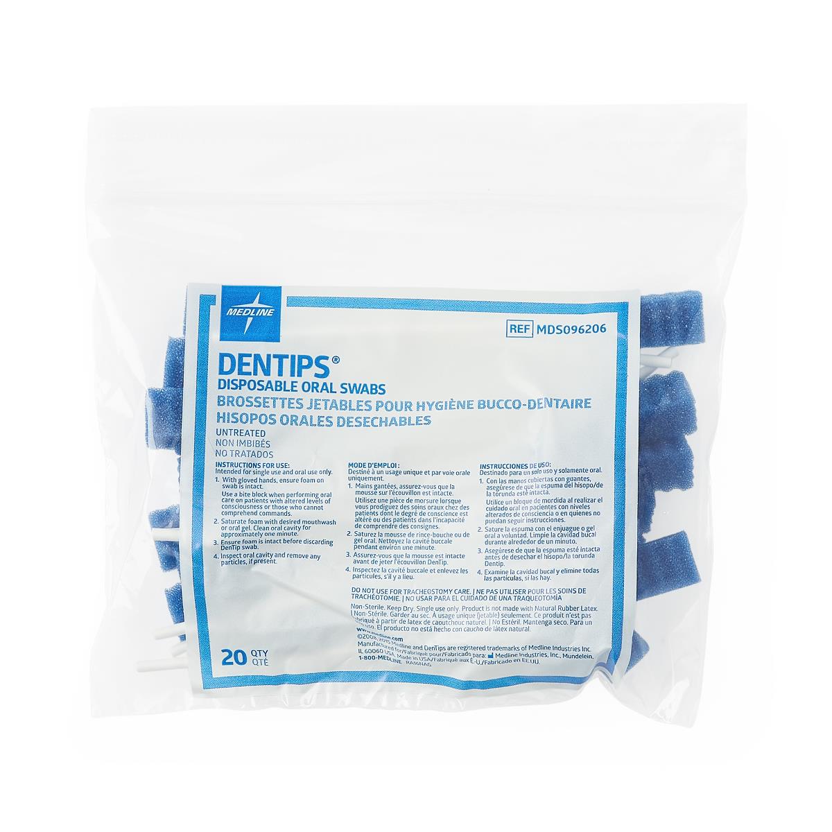 Medline DenTips Treated and Untreated Oral Swabs