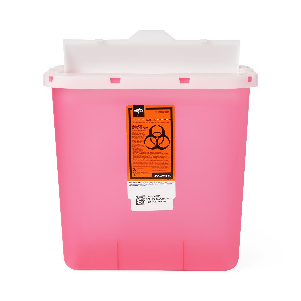 Medline Biohazard Patient Room Sharps Disposal Containers