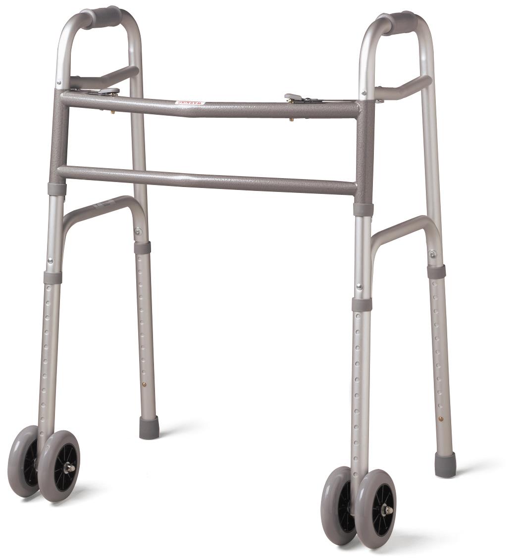 Medline Bariatric Folding Walkers with 5" Wheels