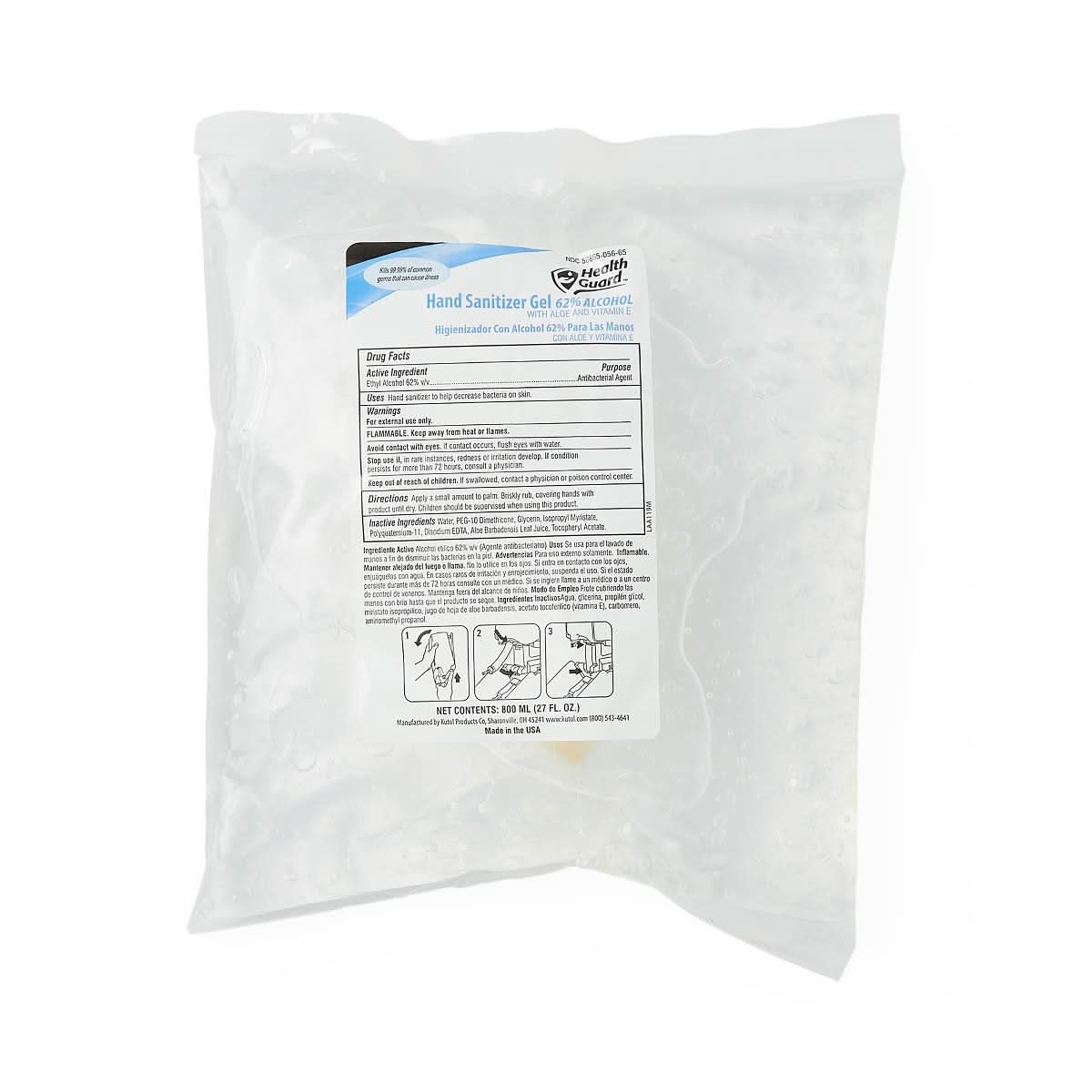 Medline HealthGuard 62% v/v Ethyl Alcohol Gel Hand Sanitizers