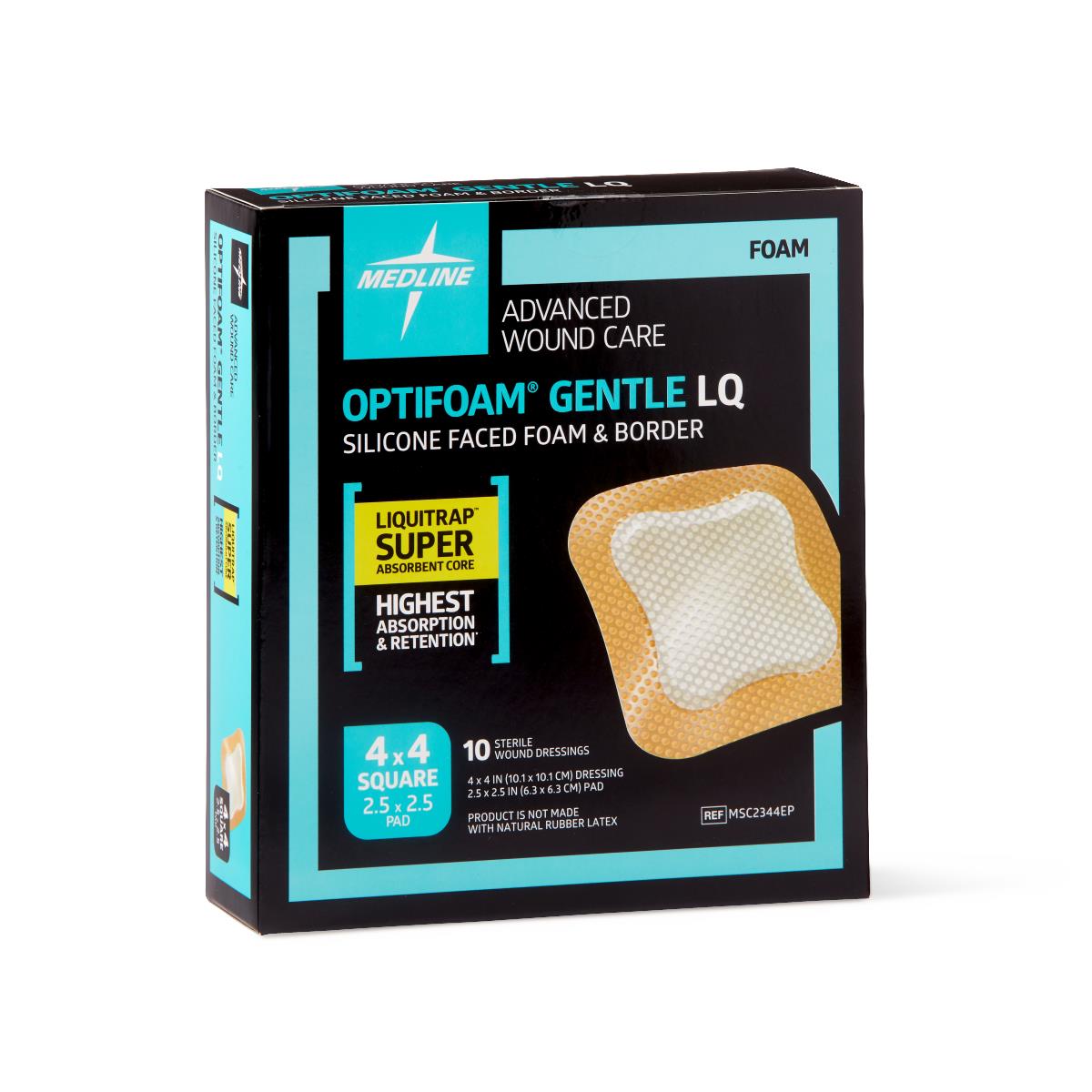 Medline Optifoam Gentle LQ Silicone-Faced Foam Wound Dressings