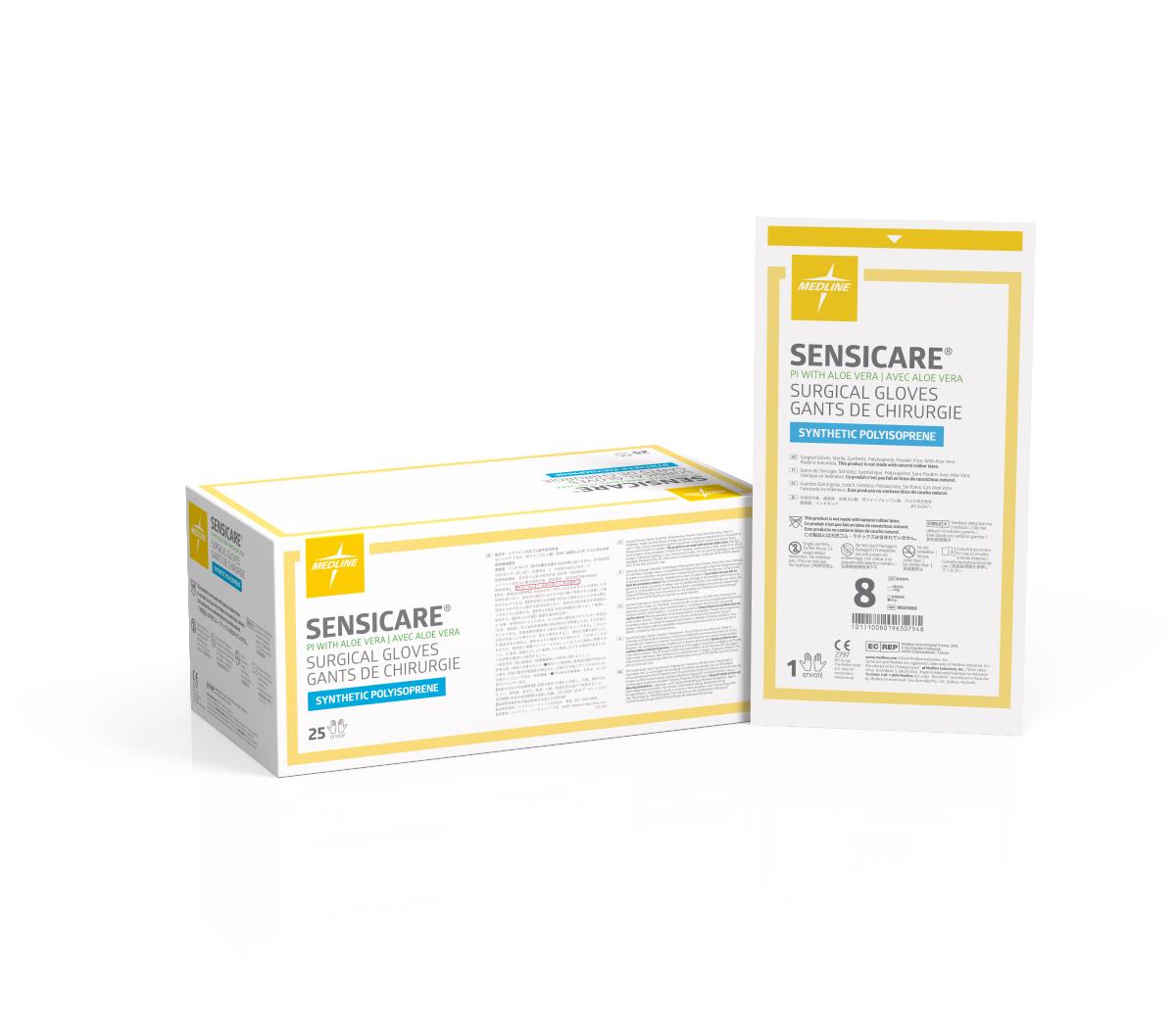 Medline SensiCare PI with Aloe Surgical Gloves