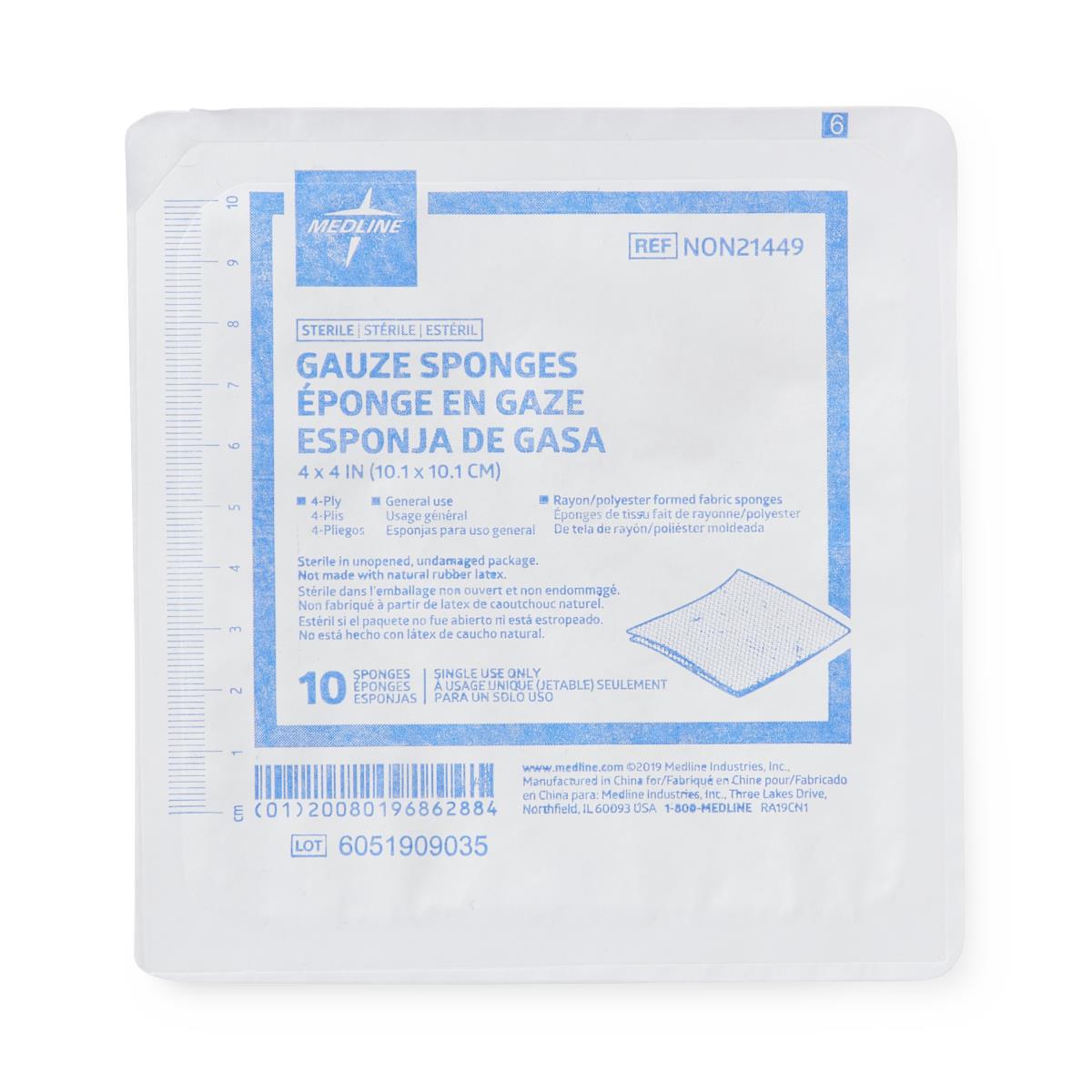 Medline Standard Sterile Nonwoven Gauze Sponges