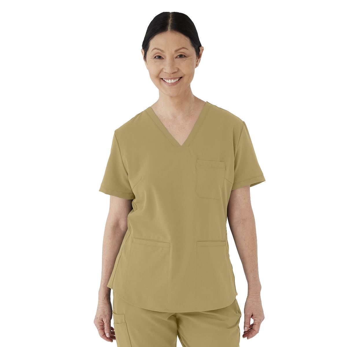 Medline Lexington AVE Women's 3-Pocket Scrub Tops (Style 4802) - Khaki