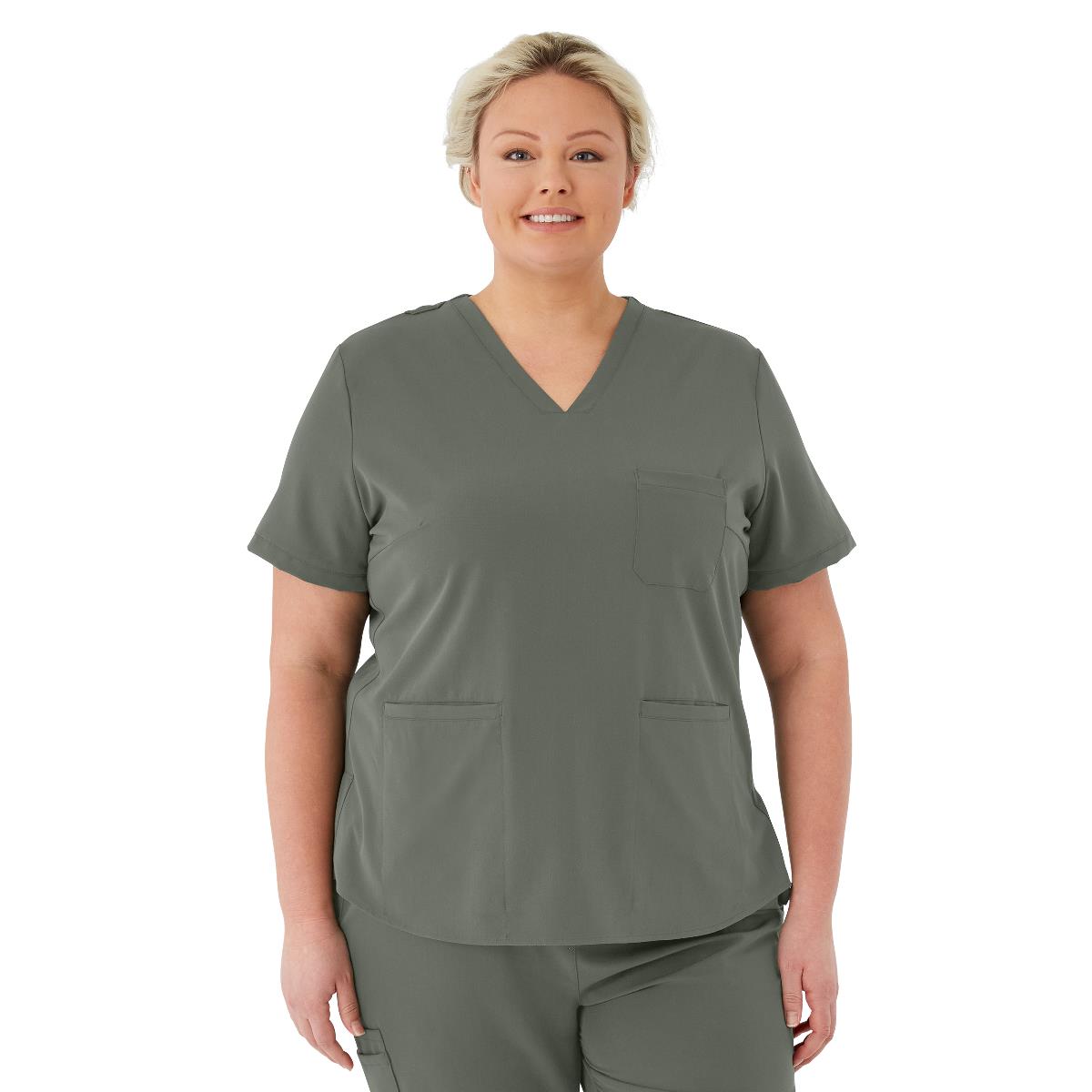 Medline Lexington AVE Women's 3-Pocket Scrub Tops (Style 4802) - Red