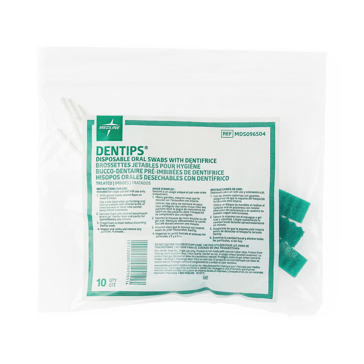 Medline DenTips Treated and Untreated Oral Swabs
