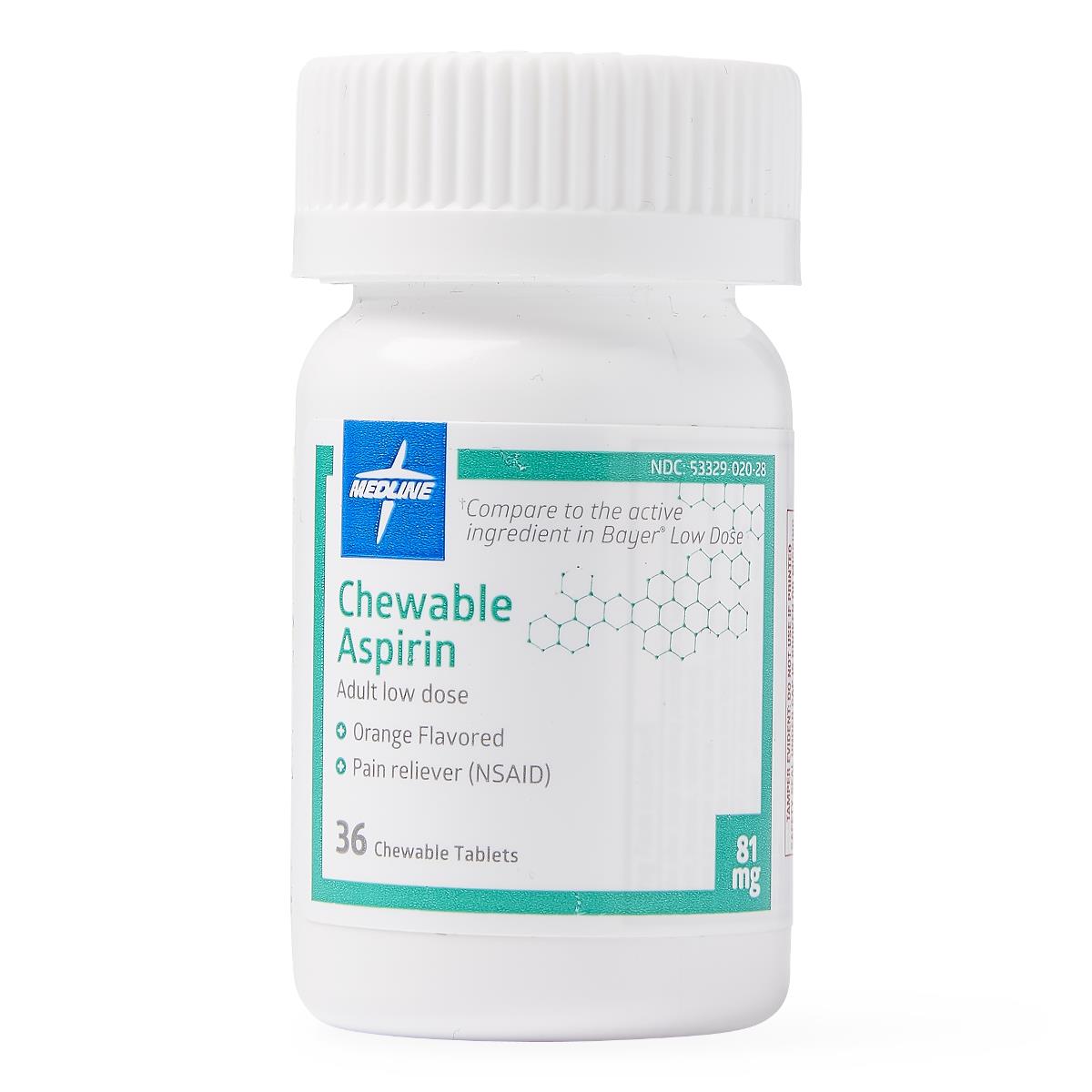 Medline Orange-Flavor Chewable Aspirin Tablets