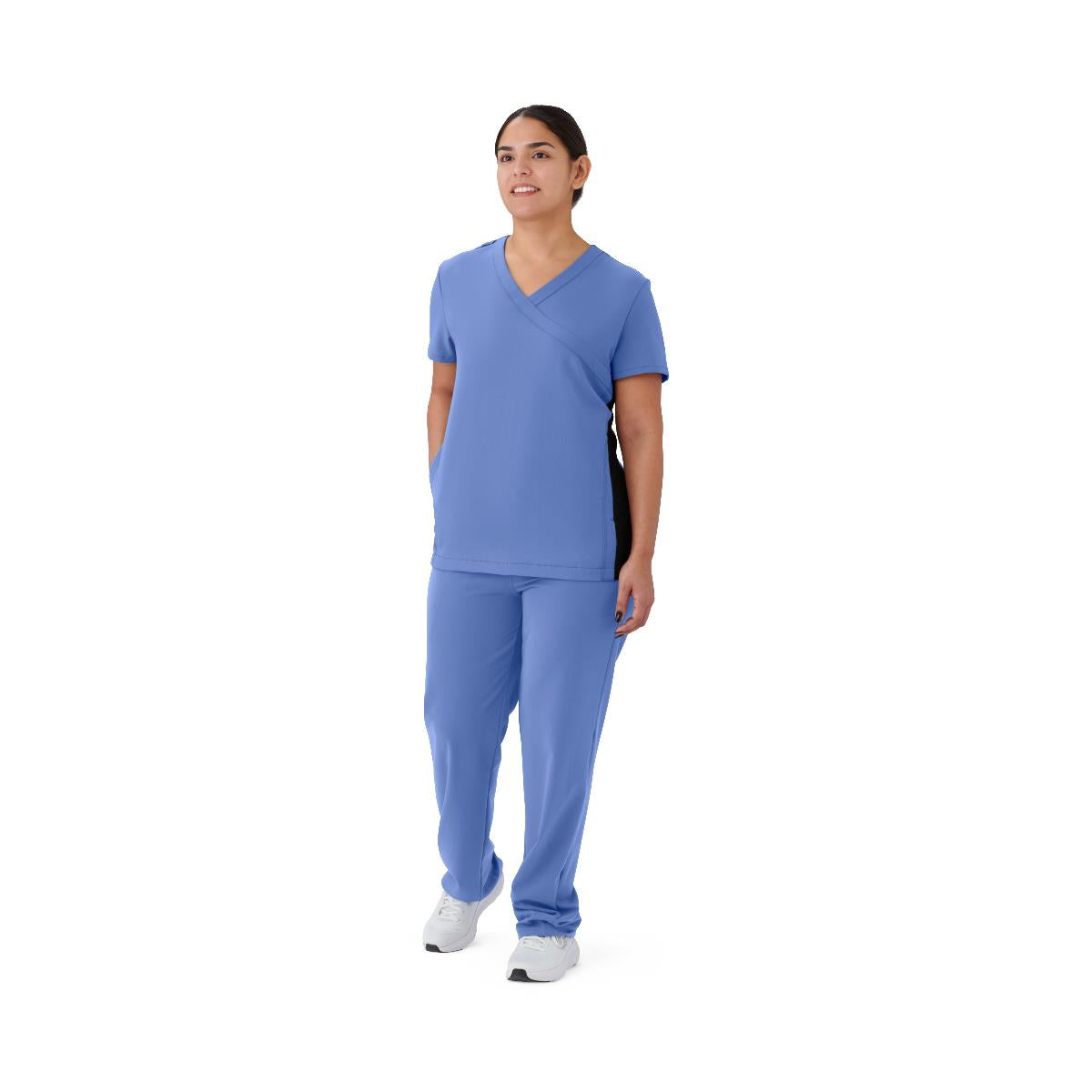 Medline Staten AVE Women's Yoga-Style Scrub Tops with Zipper Pockets (Style 4865)