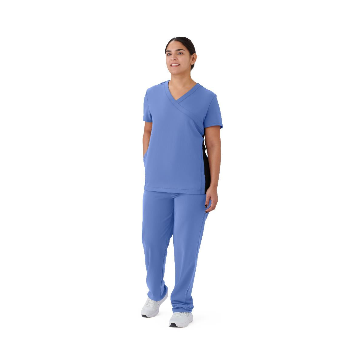 Medline Staten AVE Women's Yoga-Style Scrub Tops with Zipper Pockets (Style 4865)