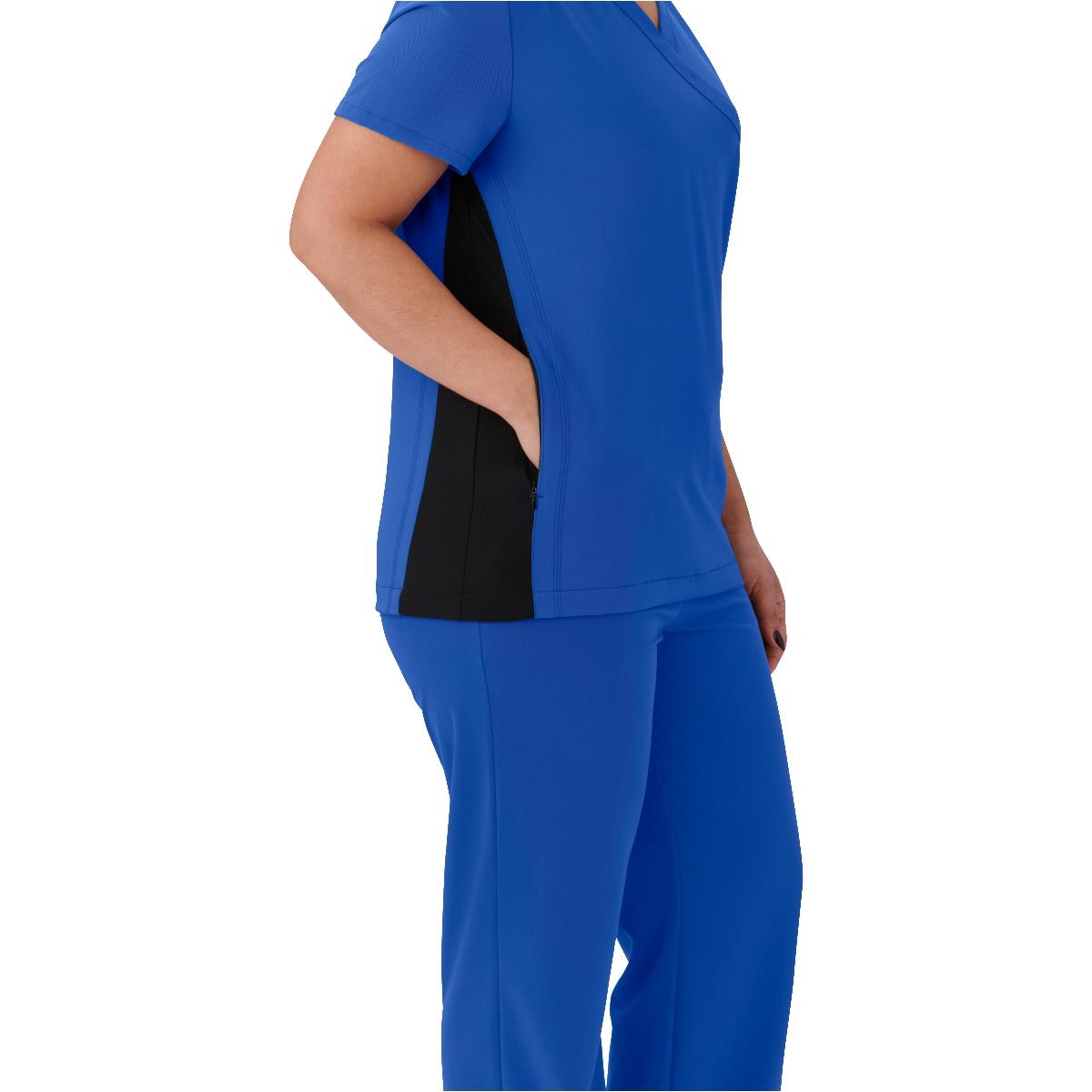 Medline Staten AVE Women's Yoga-Style Scrub Tops with Zipper Pockets (Style 4865)