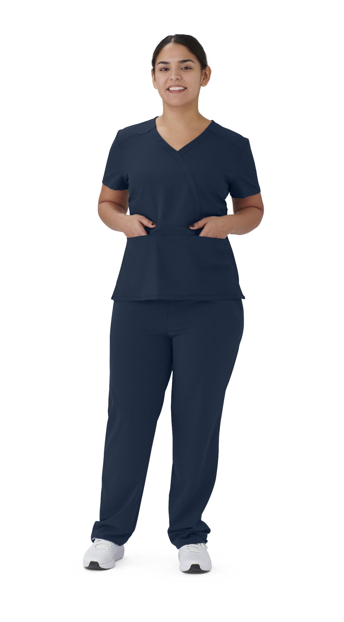 Medline Brooklyn AVE Women's Mock Wrap 2-Pocket Scrub Tops (Style 48787)