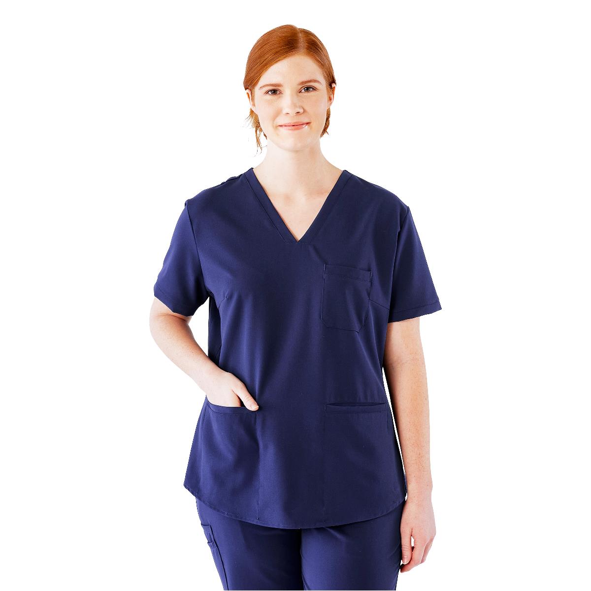 Medline Lexington AVE Women's 3-Pocket Scrub Tops (Style 4802) - Red