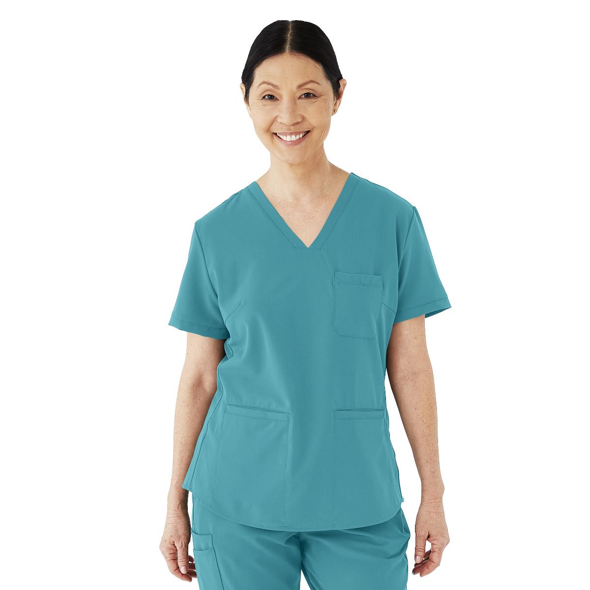 Medline Lexington AVE Women's 3-Pocket Scrub Tops (Style 4802) - Black